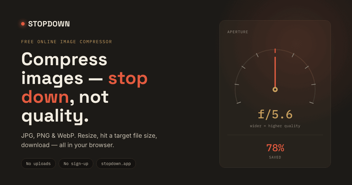 Building Stopdown, an Image Compressor That Never Leaves Your Browser